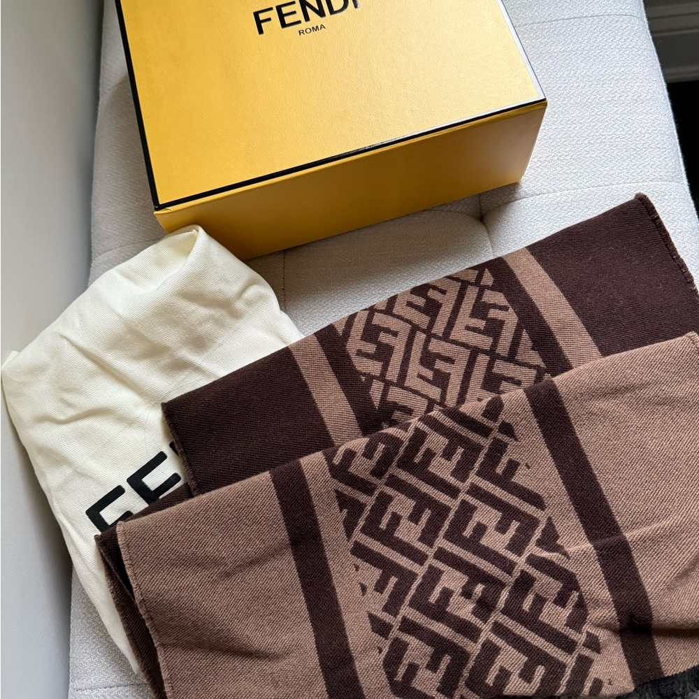 Authentic Fendi reversible wool scarf